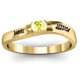 Open Bezel Set Swirl Ring