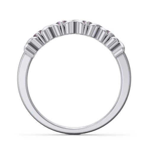 Hugs & Kisses XOXO Ring with 2-5 Stones – Sterling Silver with Alexandrite