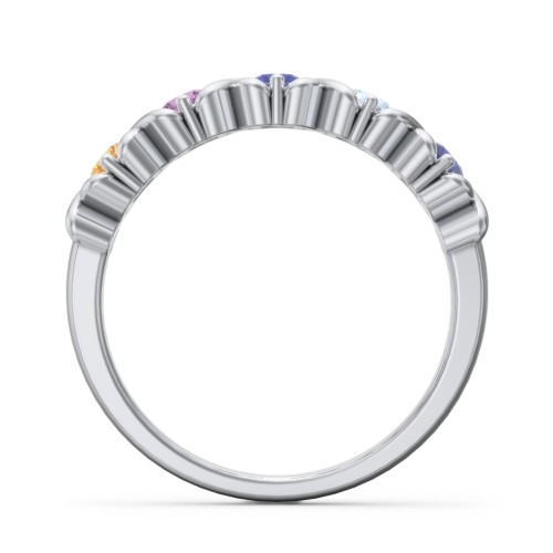Hugs & Kisses XOXO Ring with 2-5 Stones – Sterling Silver with Citrine, Amethyst, Blue Sapphire, and Aquamarine