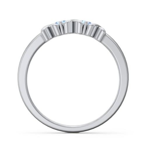 Hugs & Kisses XOXO Ring with 2-5 Stones – Sterling Silver with Blue Topaz