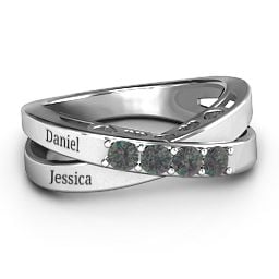 Across My Heart 4-Stone Ring