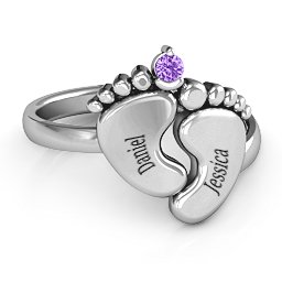 Toe-tally In Love Engravable Birthstone Footprint Ring