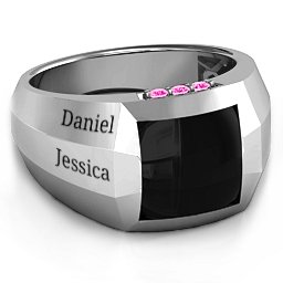 Engravable Statement 6-Stone Men's Ring