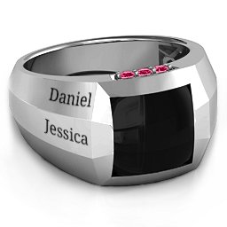 Engravable Statement 6-Stone Men's Ring