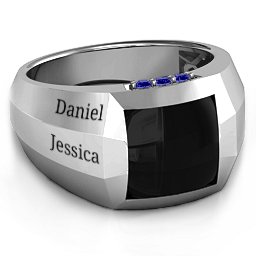 Engravable Statement 6-Stone Men's Ring