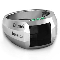 Engravable Statement 6-Stone Men's Ring
