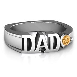 Greatest Dad Birthstone Men's Ring