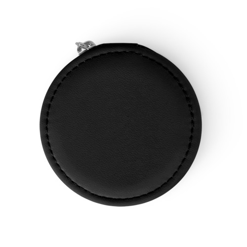 Engravable Round Jewelry Travel Case in Black