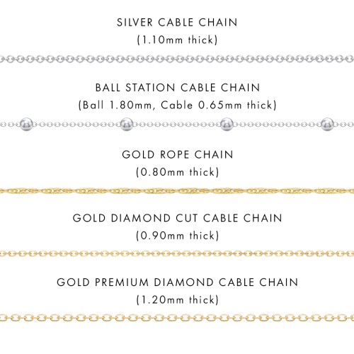 Personalized Name Necklace Layering Set with Ball Station Chain – 18K Gold Plated Silver