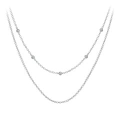 Personalized Necklace Layering Set with Ball Station Chain and Cable Chain