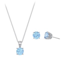 Solitaire Birthstone Necklace and Earrings Set
