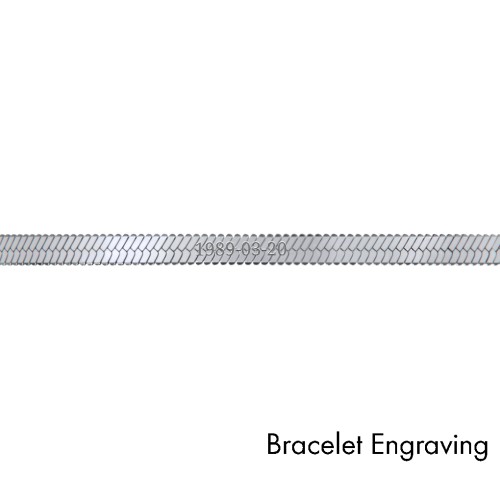 Engravable Herringbone Chain and Bracelet Set in Stainless Steel – Stainless Steel