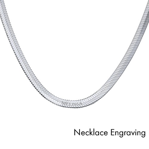 Engravable Herringbone Chain and Bracelet Set in Stainless Steel – Stainless Steel