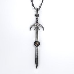Carmilla - Sword of Hastur Pendant with Gemstone in 925 Sterling Silver with Smokey Quartz