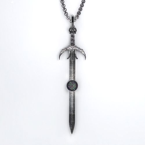 Carmilla - Sword of Hastur Pendant with Gemstone – Sterling Silver with Alexandrite