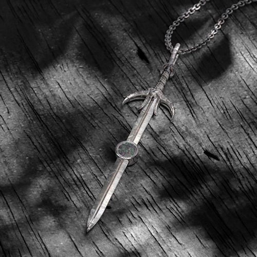 Carmilla - Sword of Hastur Pendant with Gemstone – Sterling Silver with Alexandrite