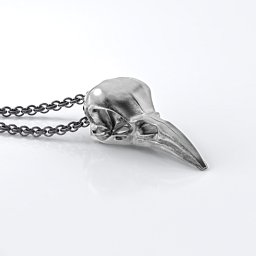 Carmilla - Crow Skull Pendant in 925 Sterling Silver