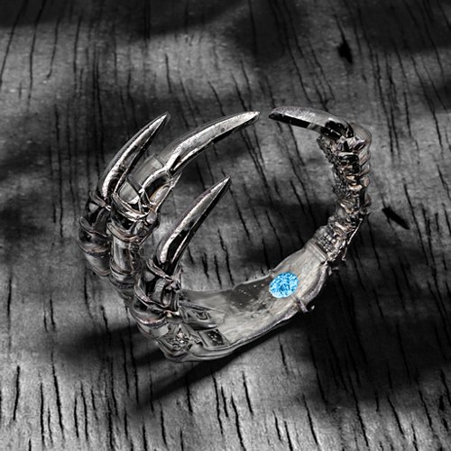 Carmilla - Claw Ring with Hidden Gemstone – Sterling Silver with Blue Topaz