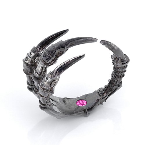 Carmilla - Claw Ring with Hidden Gemstone – Sterling Silver with Pink Tourmaline
