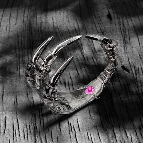 Carmilla - Claw Ring with Hidden Gemstone – Sterling Silver with Pink Tourmaline
