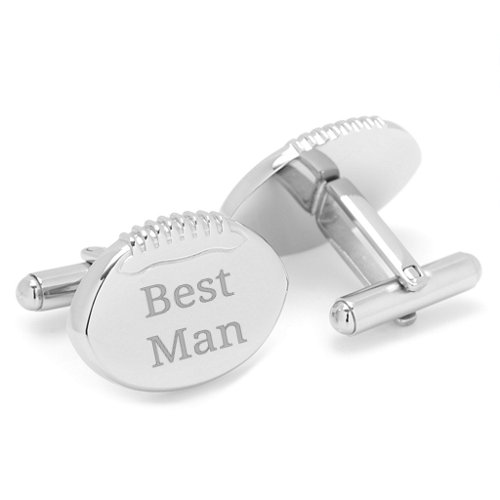 Engravable Football Cufflinks – Stainless Steel