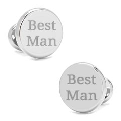 Engravable Classic Round Cufflinks – Stainless Steel