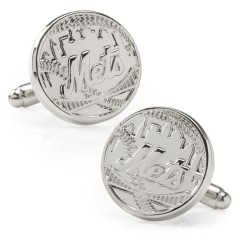 MLB- Silver Edition NY Mets Cufflinks