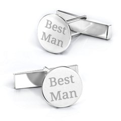 Sterling Silver Engravable Round Cufflinks
