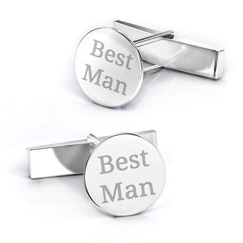 Sterling Silver Engravable Round Cufflinks – Sterling Silver