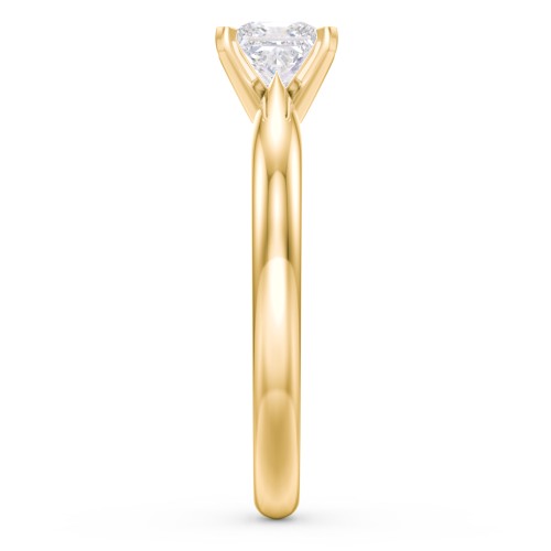 1/2 ct. Princess Gemstone Engagement Ring with Tapered Band – 10K Yellow Gold with White Premium Zirconia