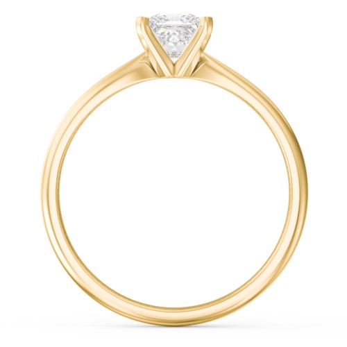 1/2 ct. Princess Gemstone Engagement Ring with Tapered Band – 10K Yellow Gold with White Premium Zirconia