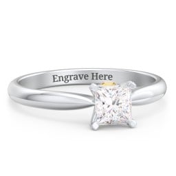 1/2 ct. Princess Gemstone Peek-A-Boo Engagement Ring with Tapered Band