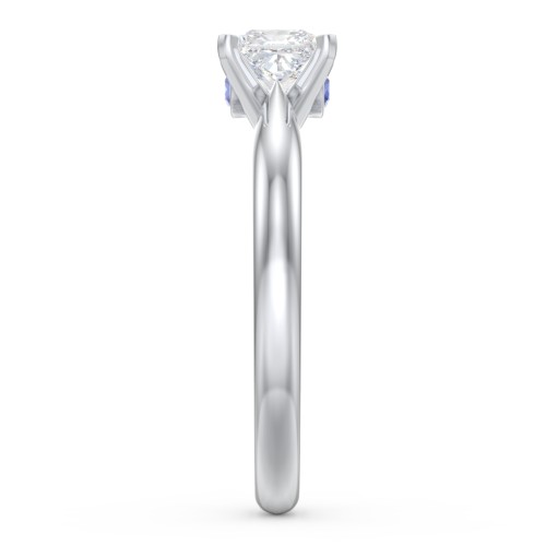 1/2 ct. Princess Gemstone Peek-A-Boo Engagement Ring with Tapered Band