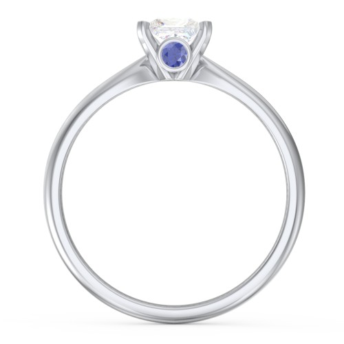 1/2 ct. Princess Gemstone Peek-A-Boo Engagement Ring with Tapered Band