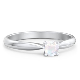 1/4 ct. Round Gemstone Engagement Ring with Tapered Band