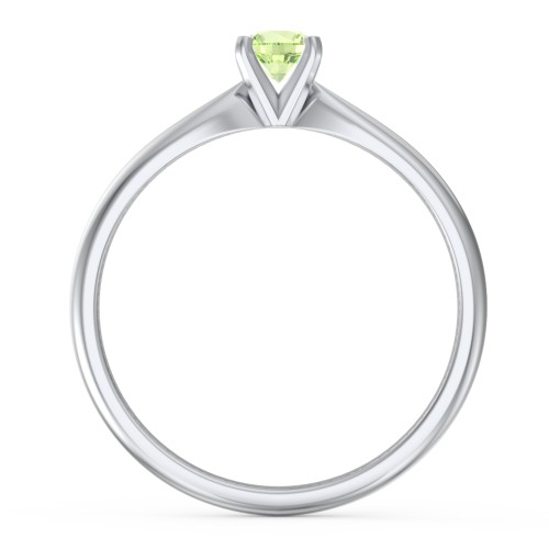 1/4 ct. Round Gemstone Engagement Ring with Tapered Band
