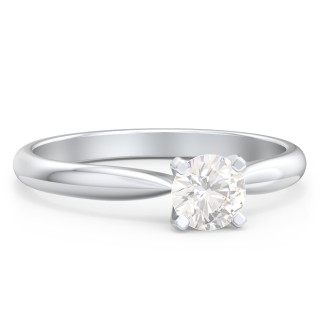 1/2 ct. Round Gemstone Engagement Ring with Tapered Band