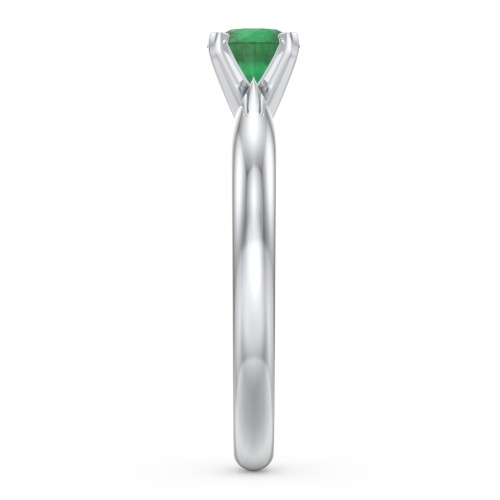 1/2 ct. Round Gemstone Engagement Ring with Tapered Band