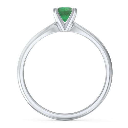 1/2 ct. Round Gemstone Engagement Ring with Tapered Band