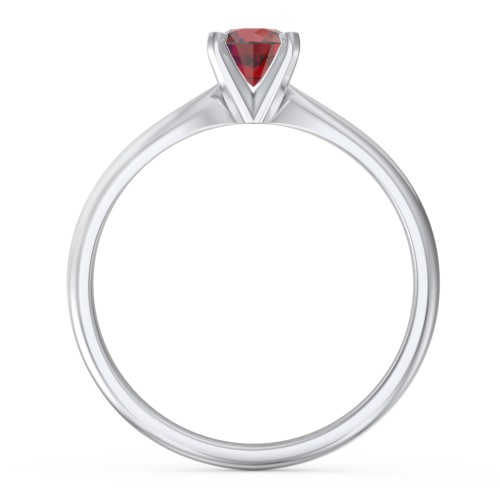 1/2 ct. Round Gemstone Engagement Ring with Tapered Band