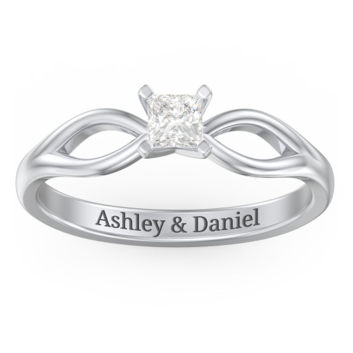 1/4 ct. Princess Gemstone Split Engagement Ring