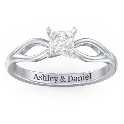 1/2 ct. Princess Gemstone Split Engagement Ring