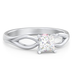 1/2 ct. Princess Gemstone Split Peek-A-Boo Engagement Ring