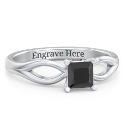 1/2 ct. Princess Gemstone Split Peek-A-Boo Engagement Ring