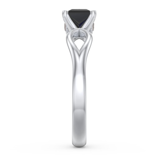 1/2 ct. Princess Gemstone Split Peek-A-Boo Engagement Ring