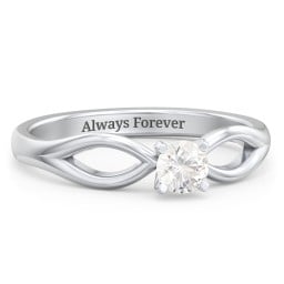 1/4 ct. Round Gemstone Split Engagement Ring