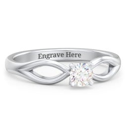 1/4 ct. Round Gemstone Split Engagement Ring