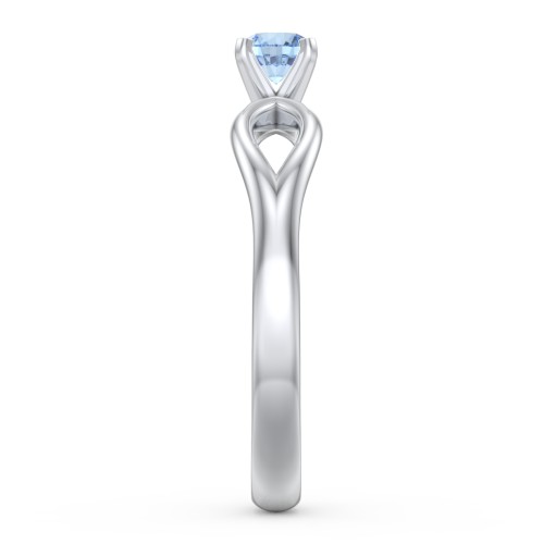 1/4 ct. Round Gemstone Split Engagement Ring