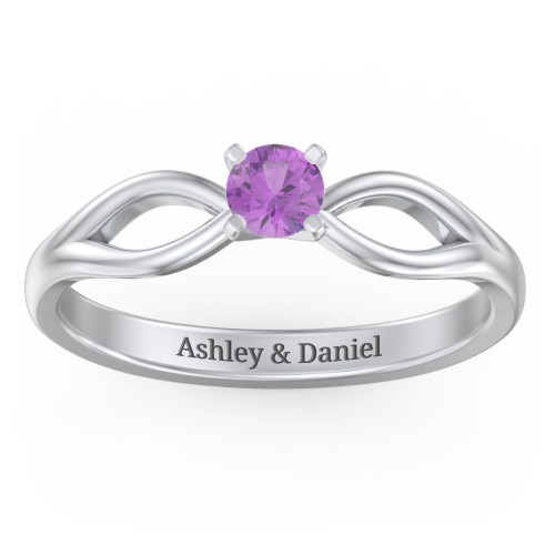 1/4 ct. Round Gemstone Split Engagement Ring