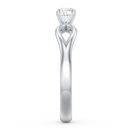 1/4 ct. Round Gemstone Split Engagement Ring – Sterling Silver with Diamond